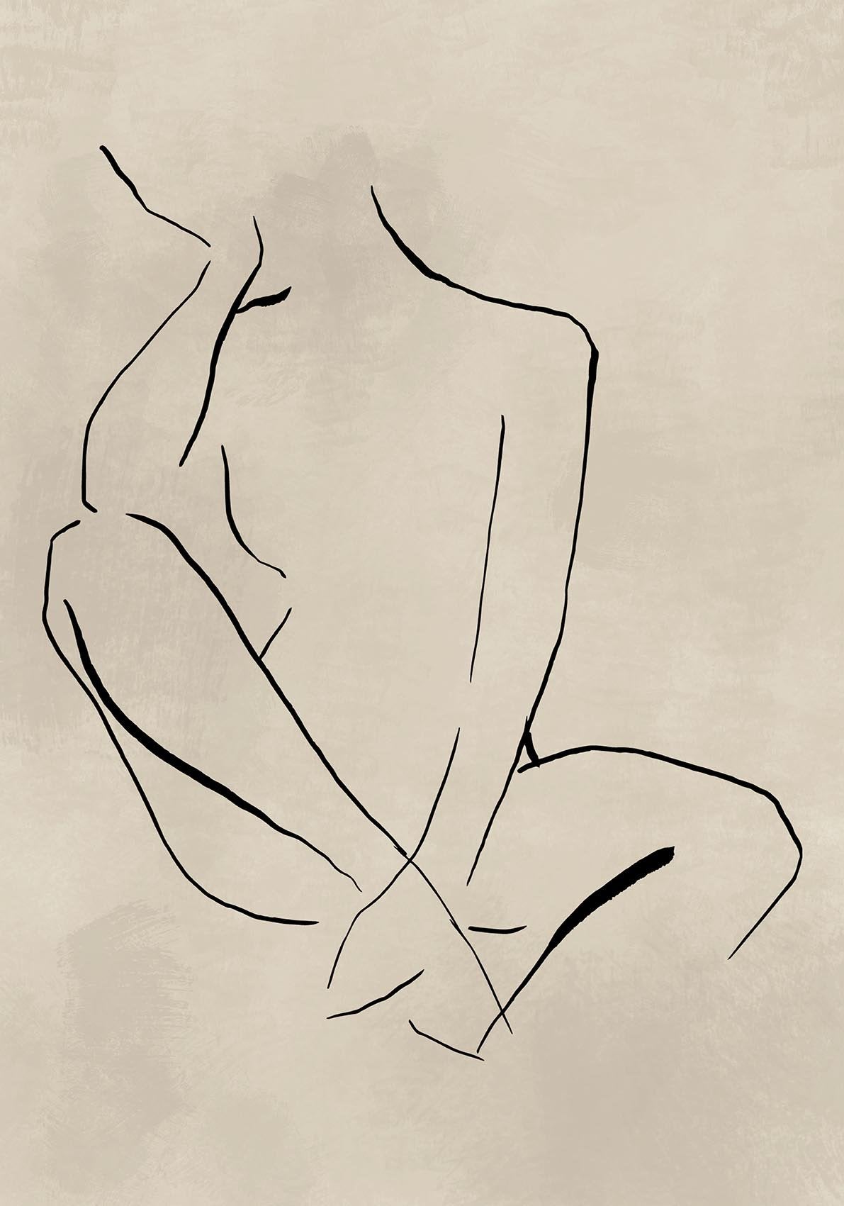 Female Body Line Drawing Nr 2