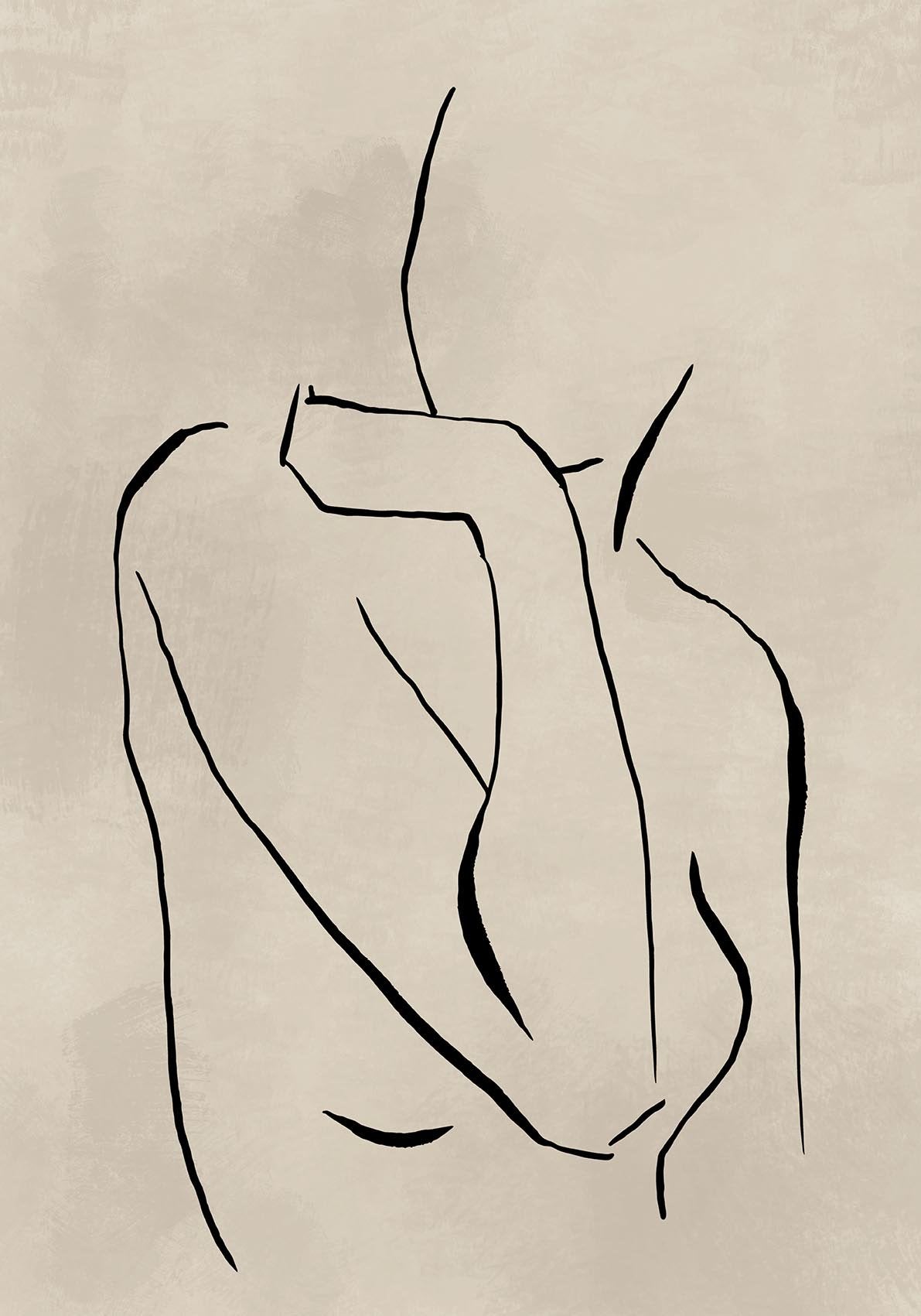 Female Body Line Drawing Nr 3
