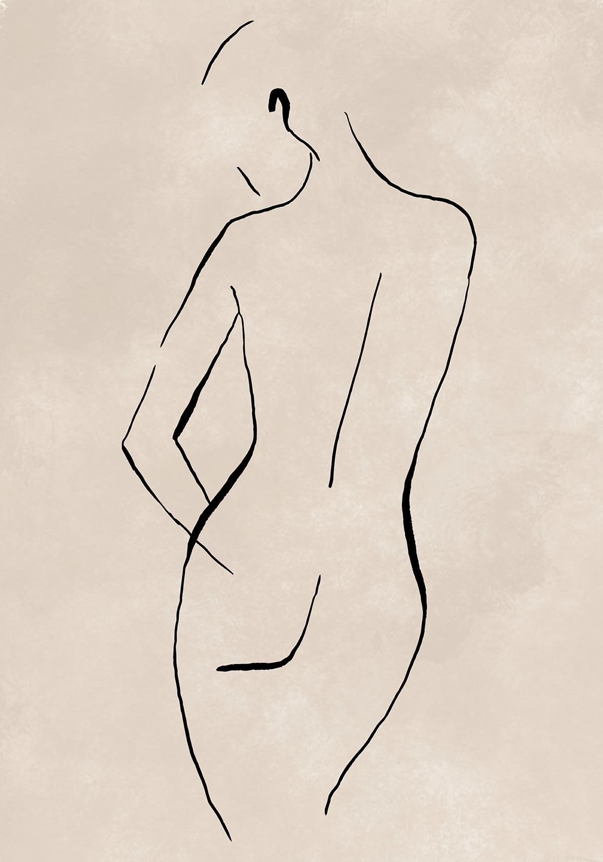 Female Body Line Drawing Nr 7
