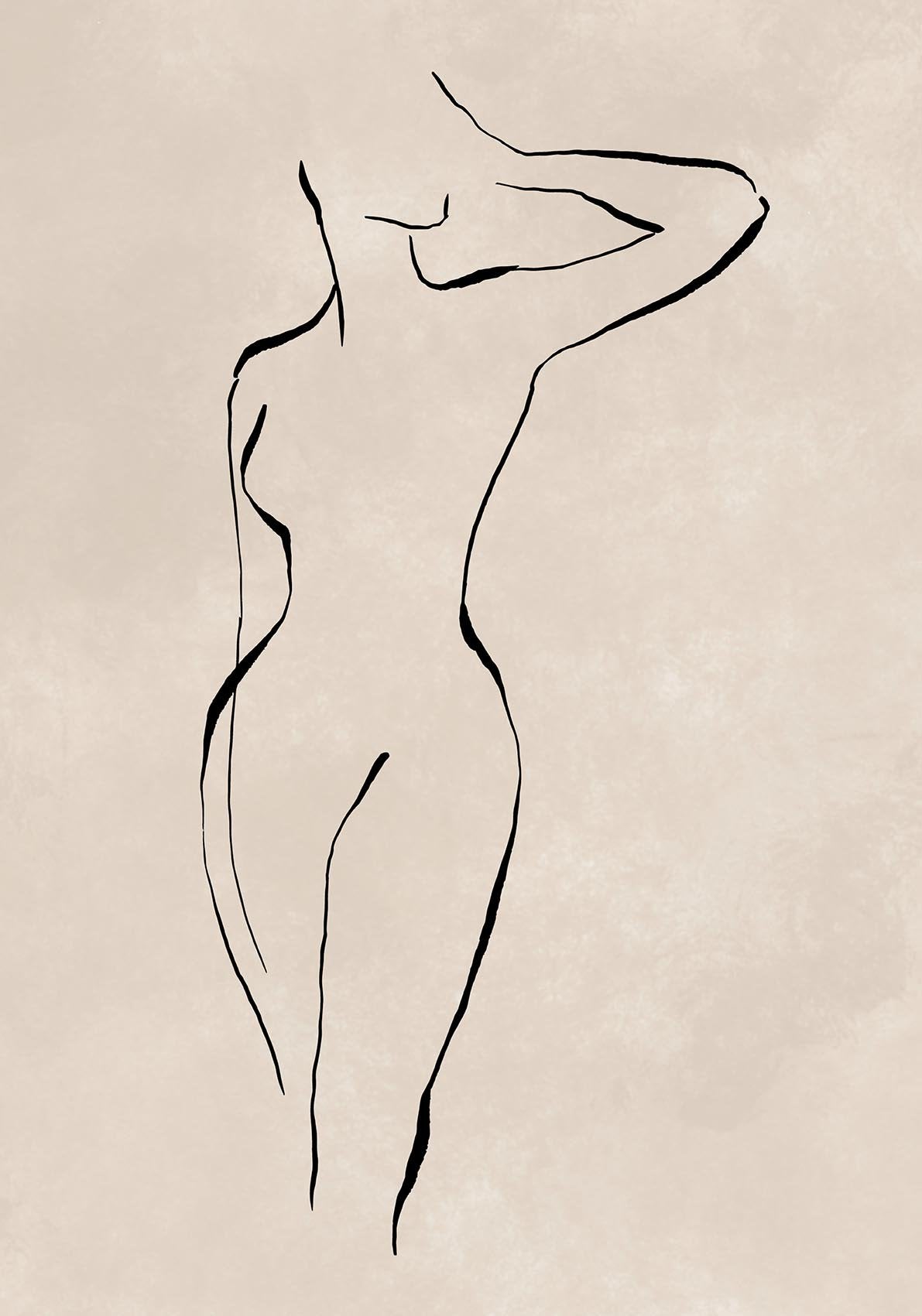 Female Body Line Drawing Nr 10