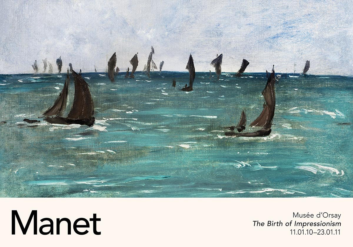 Boats at Berck-Sur-Mer by Manet Exhibition Poster