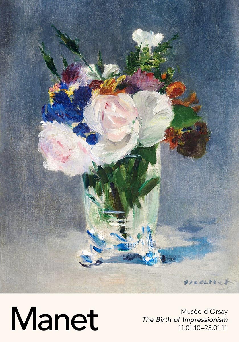 Flowers in a Crystal Vase by Manet Exhibition Poster