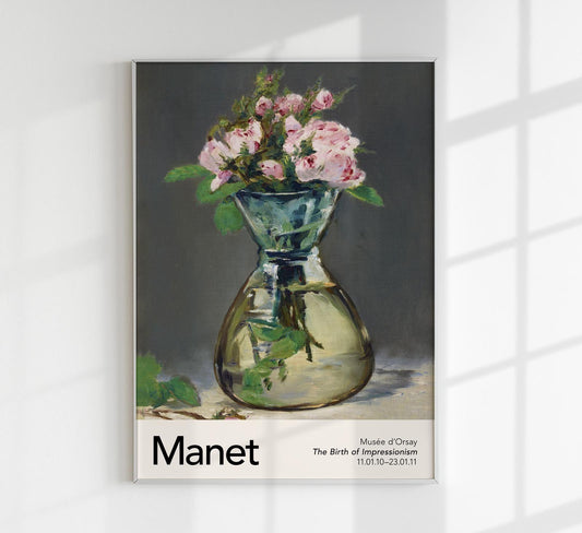 Moss Roses in a Vase by Manet Exhibition Poster