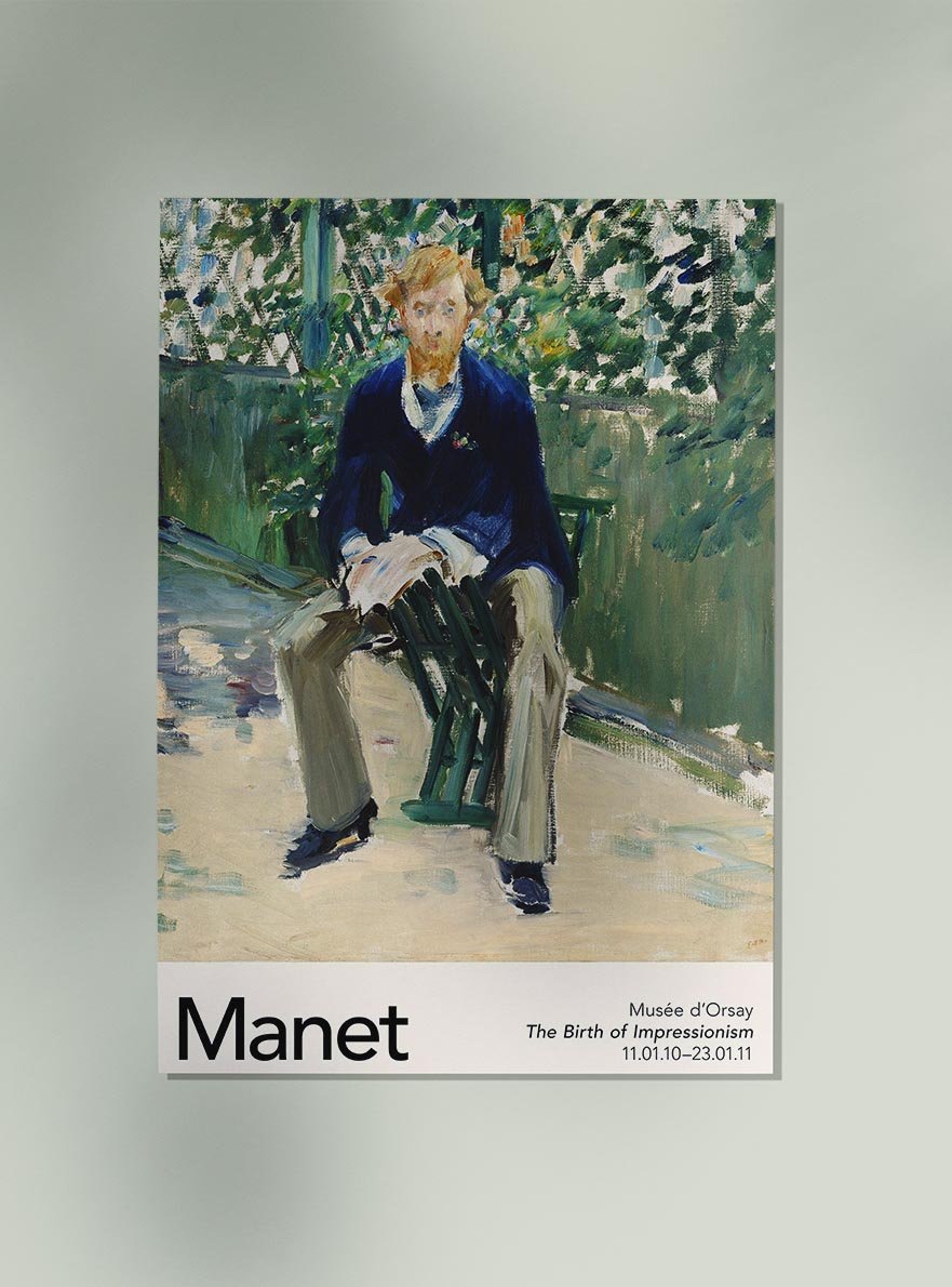 George Moore in Artist's Garden by Manet Exhibition Poster