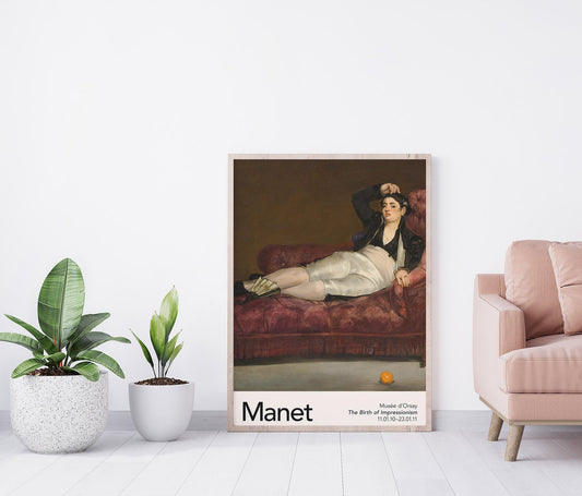 Reclining Young Woman by Manet Exhibition Poster