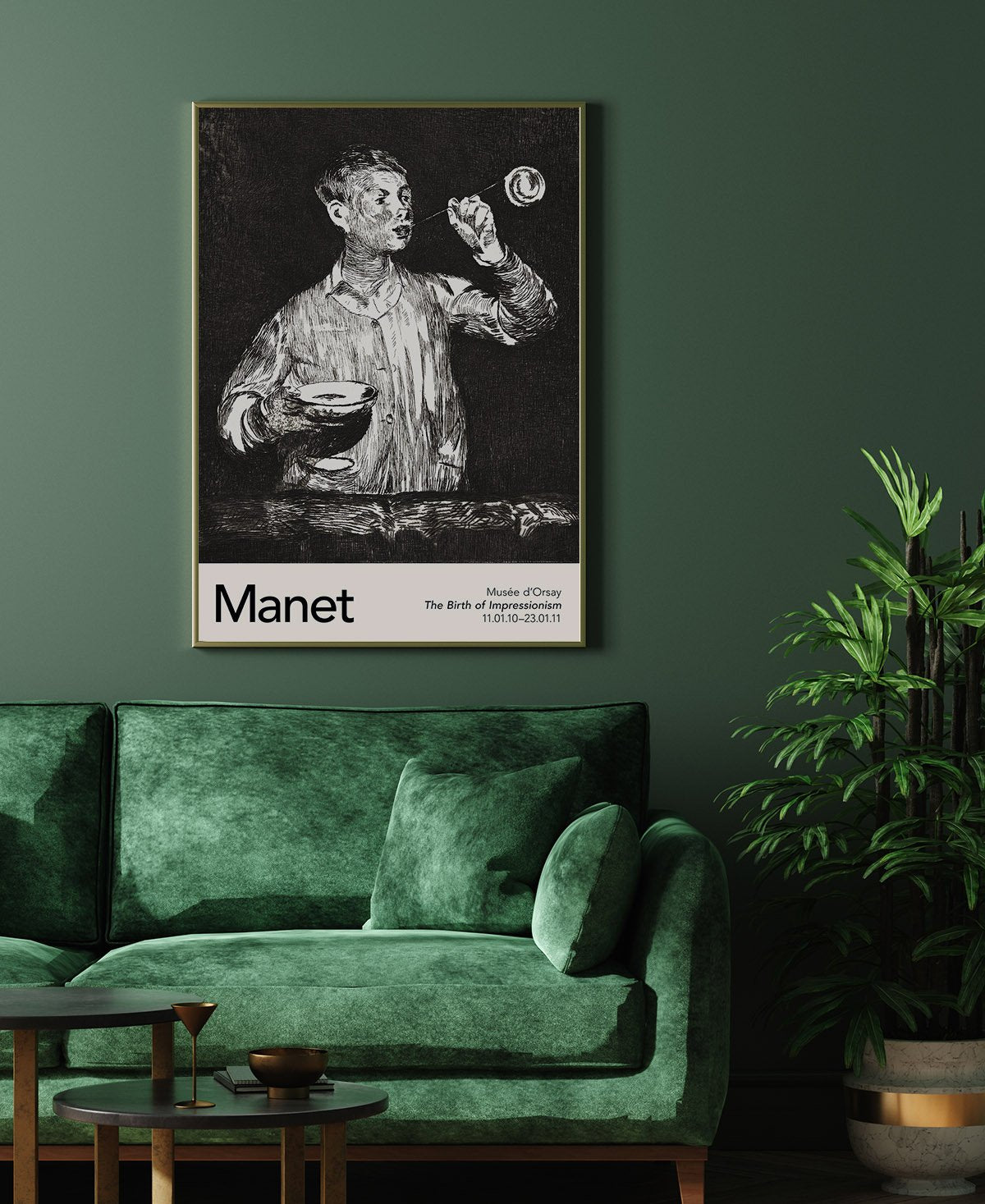 Boy Blowing Soap Bubbles by Manet Exhibition Poster