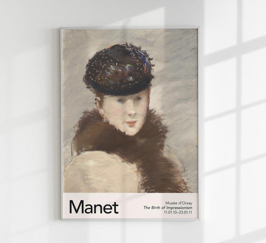 Mery Laurant Wearing a Small Toque by Manet Exhibition Poster