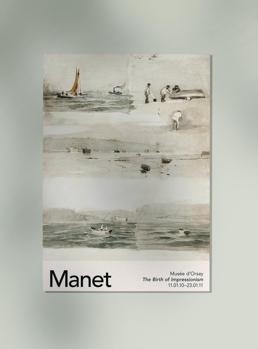 Sketches of Marine Scenes by Manet Exhibition Poster