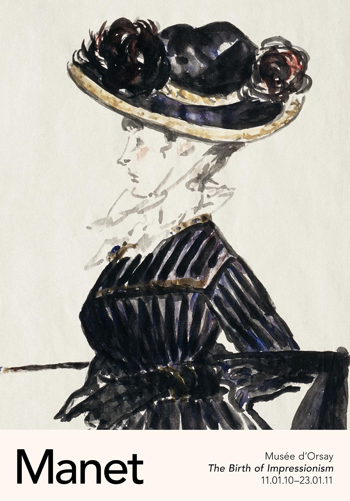 Woman in Large Hat by Manet Exhibition Poster