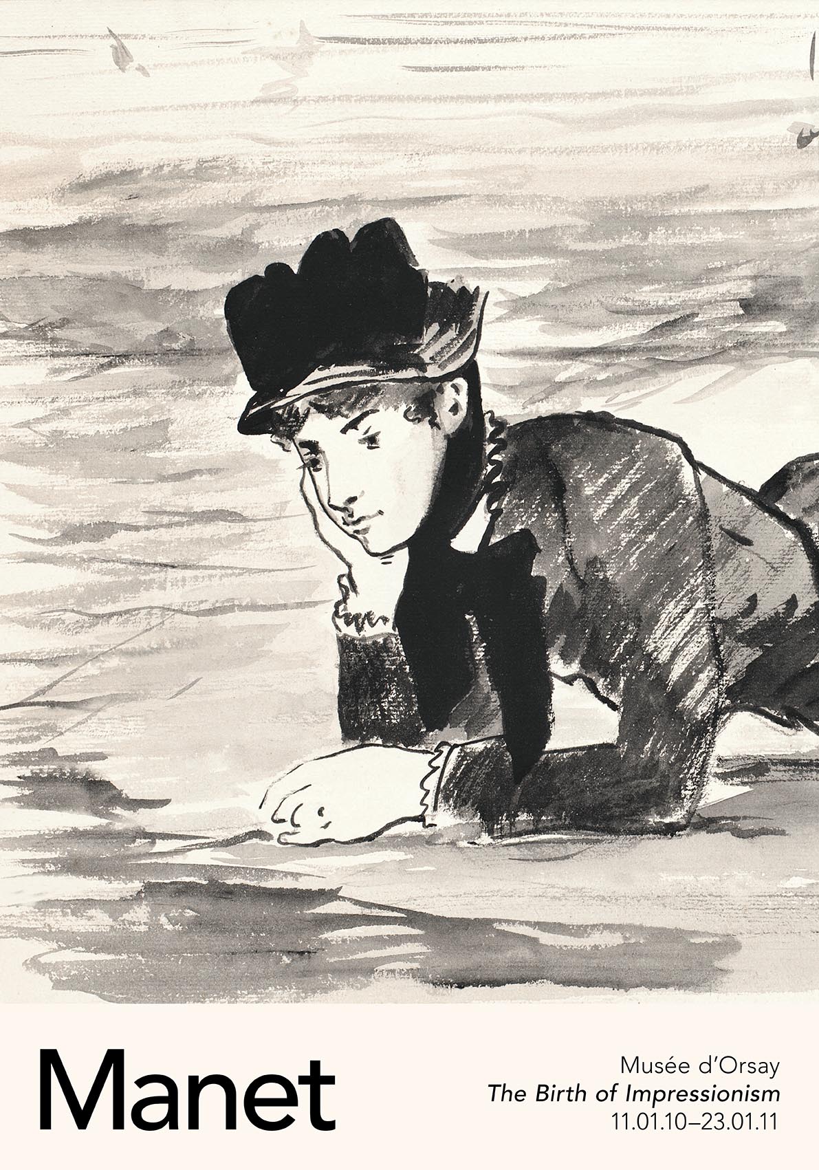 Woman Lying on the Beach by Manet Exhibition Poster