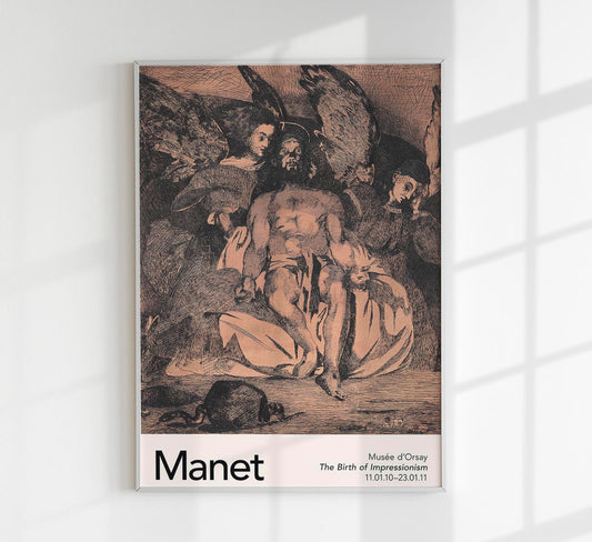 Dead Christ with Angels Nr 2 by Manet Exhibition Poster