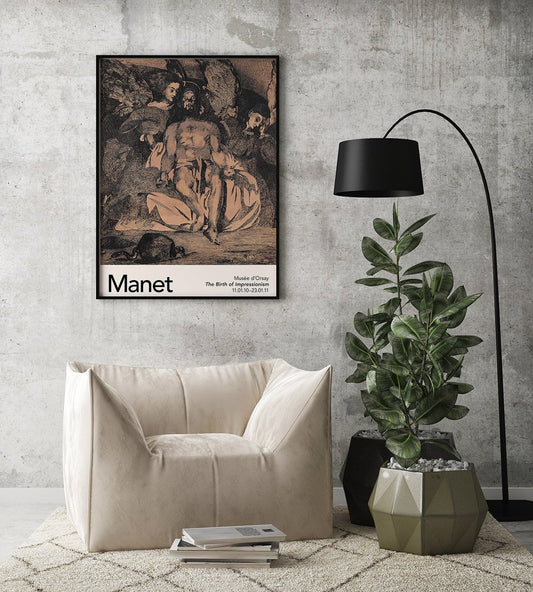 Dead Christ with Angels Nr 2 by Manet Exhibition Poster