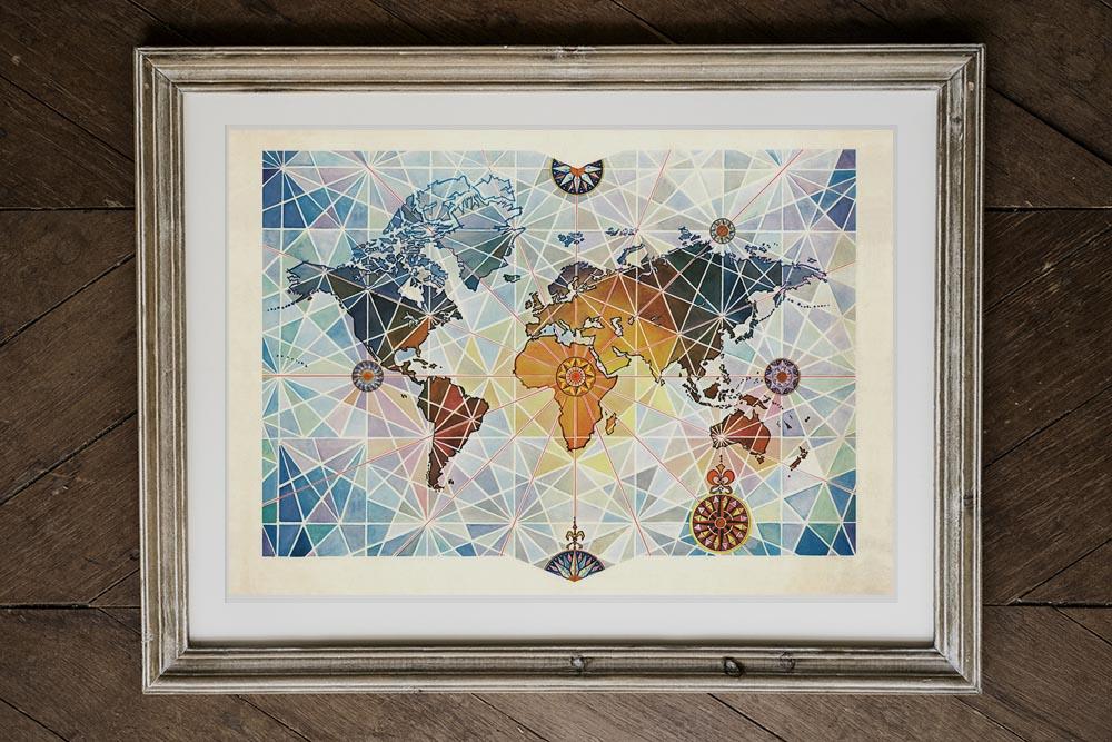 Retro AIR FRANCE World Map Poster