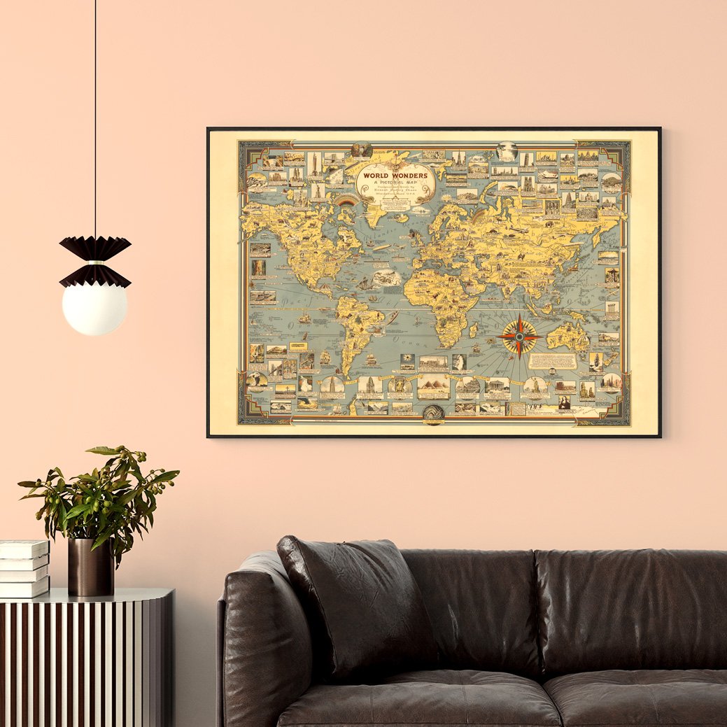 World of Wonders Map Poster