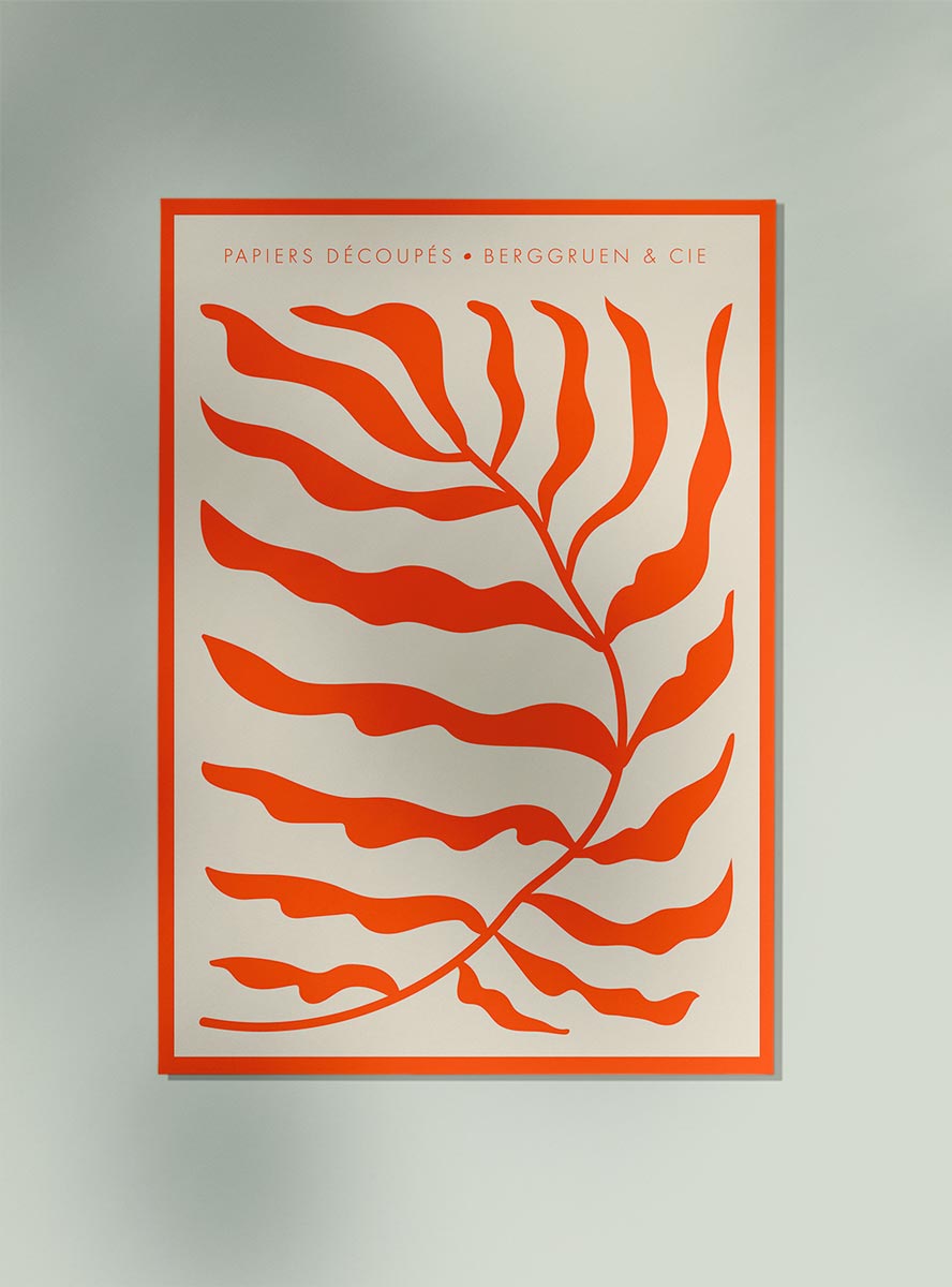 Orange Leafs Papiers Découpés Art Exhibition Poster