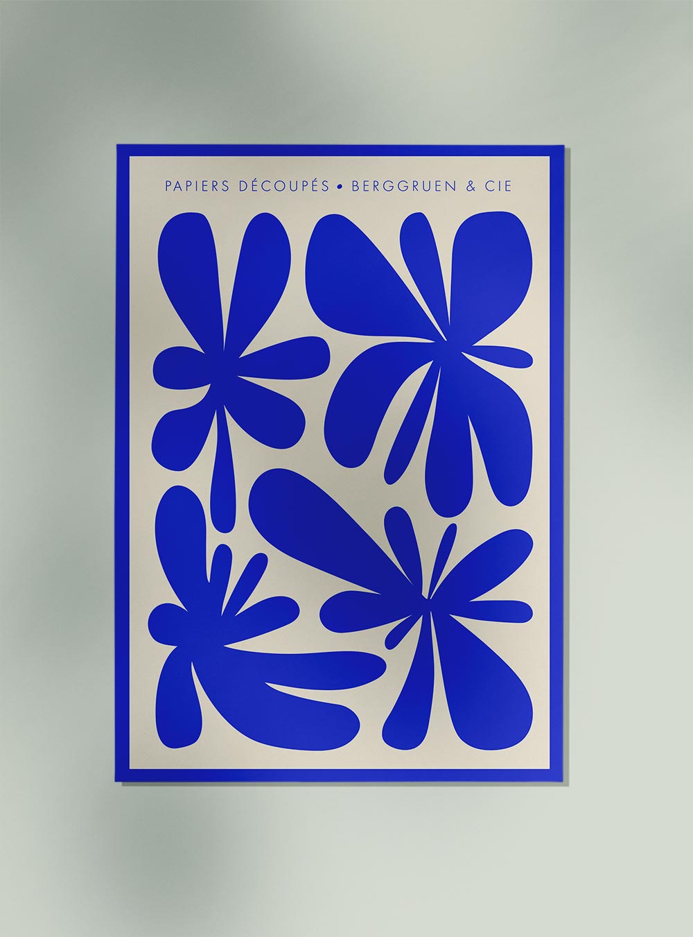 Flower Power Blue Papiers Découpés Art Exhibition Poster