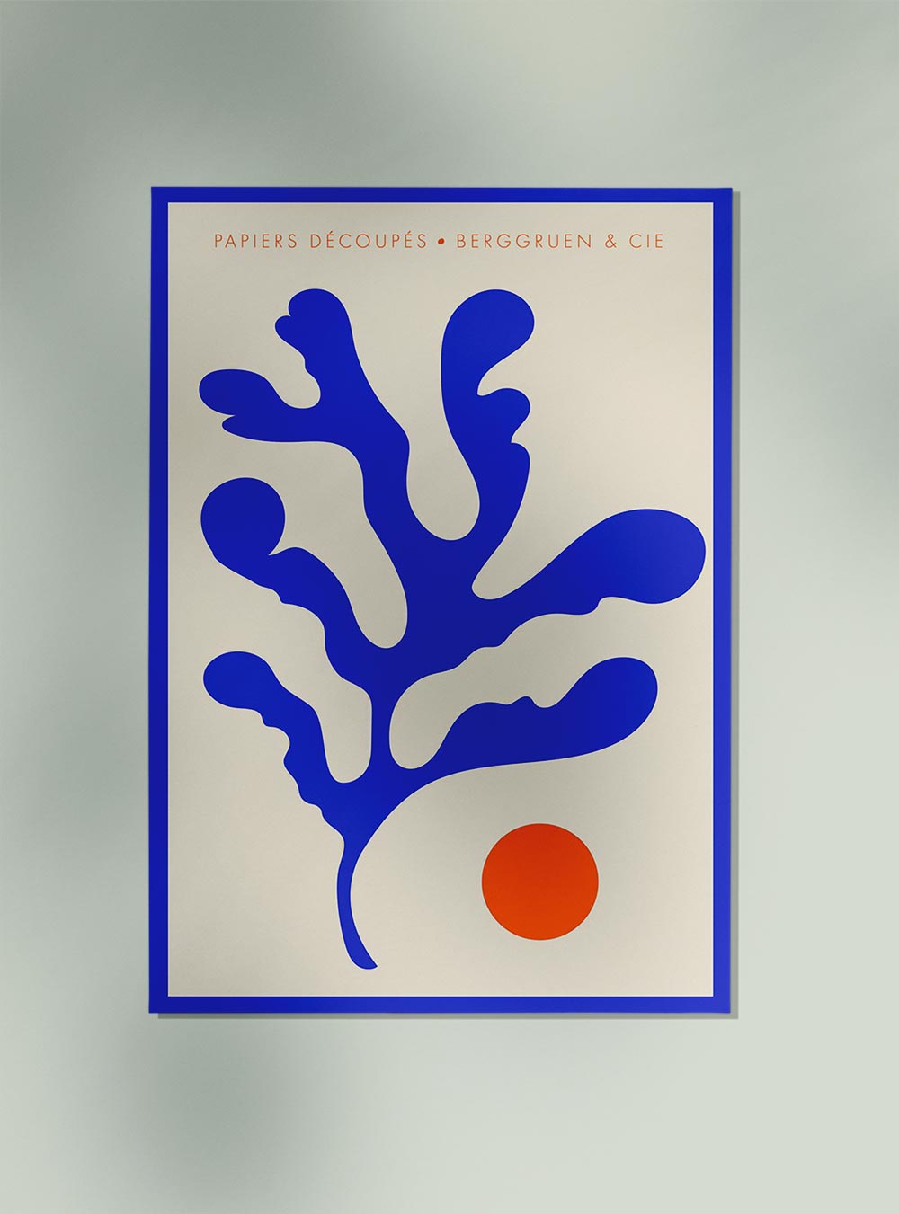 Seaweed Blue Orange Papiers Découpés Art Exhibition Poster