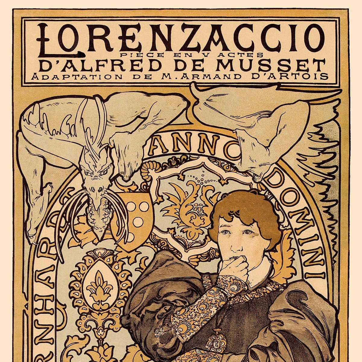 Lorenzaccio by Alphonse Mucha Wall Hanging