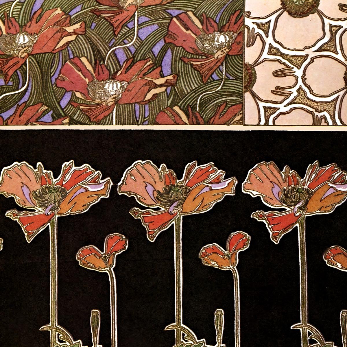 Oriental Flowers by Alphonse Mucha