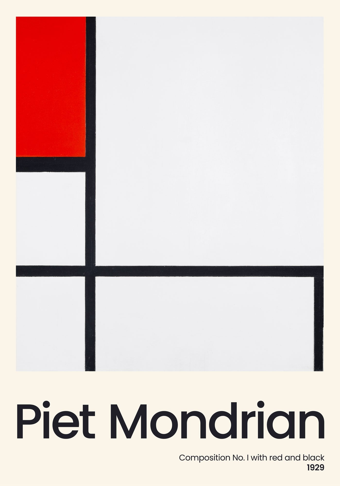 Composition No. 1 with red and black by Piet Mondrian Exhibition Poster