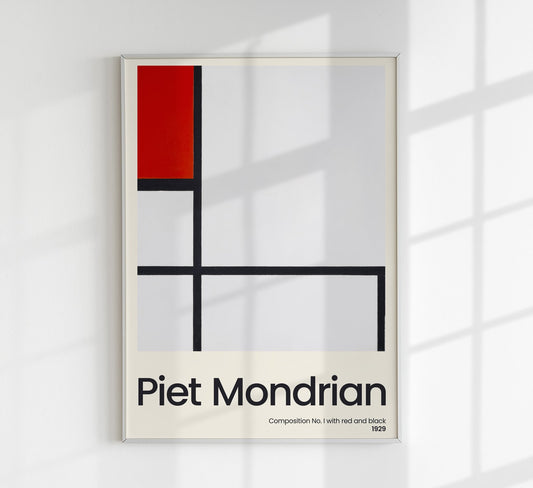 Composition No. 1 with red and black by Piet Mondrian Exhibition Poster
