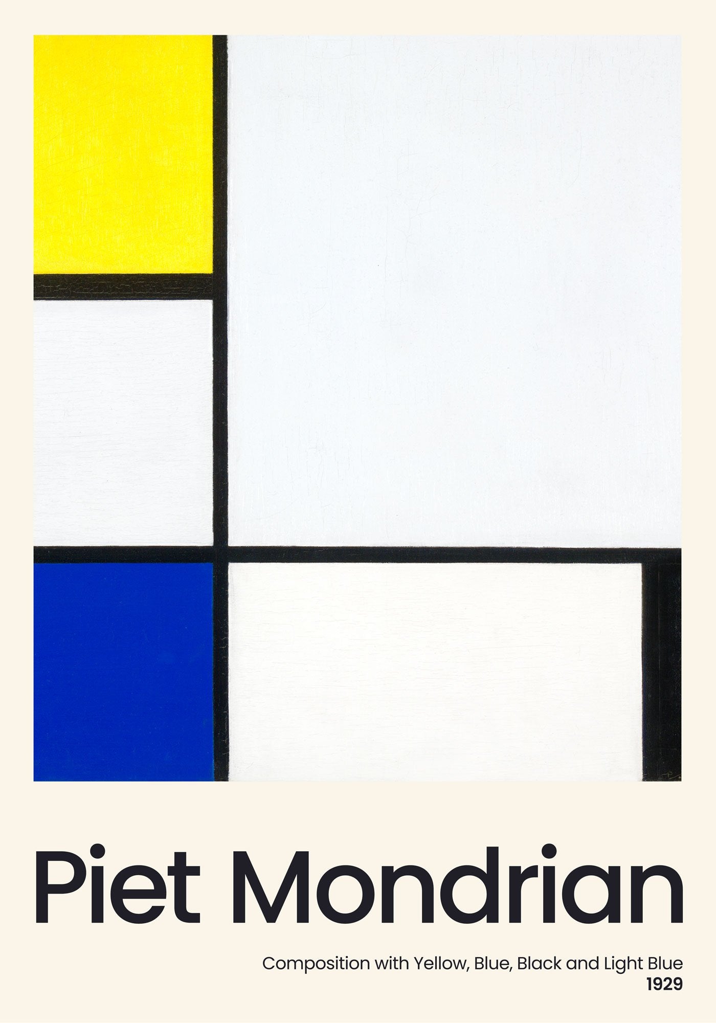 Composition with Yellow, Blue, Black and Light Blue By Piet Mondrian Exhibition Poster