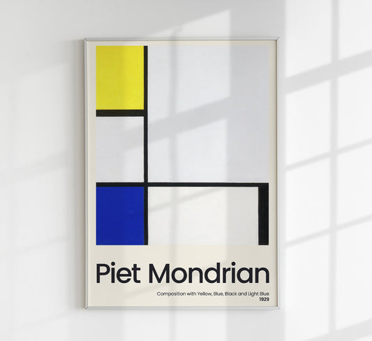 Composition with Yellow, Blue, Black and Light Blue By Piet Mondrian Exhibition Poster
