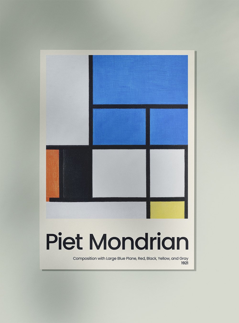 Composition with Large Blue Plane By Piet Mondrian Exhibition Poster