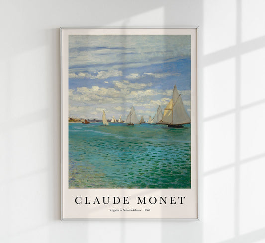 Regatta at Sainte Adrese by Claude Monet Art Exhibition Poster