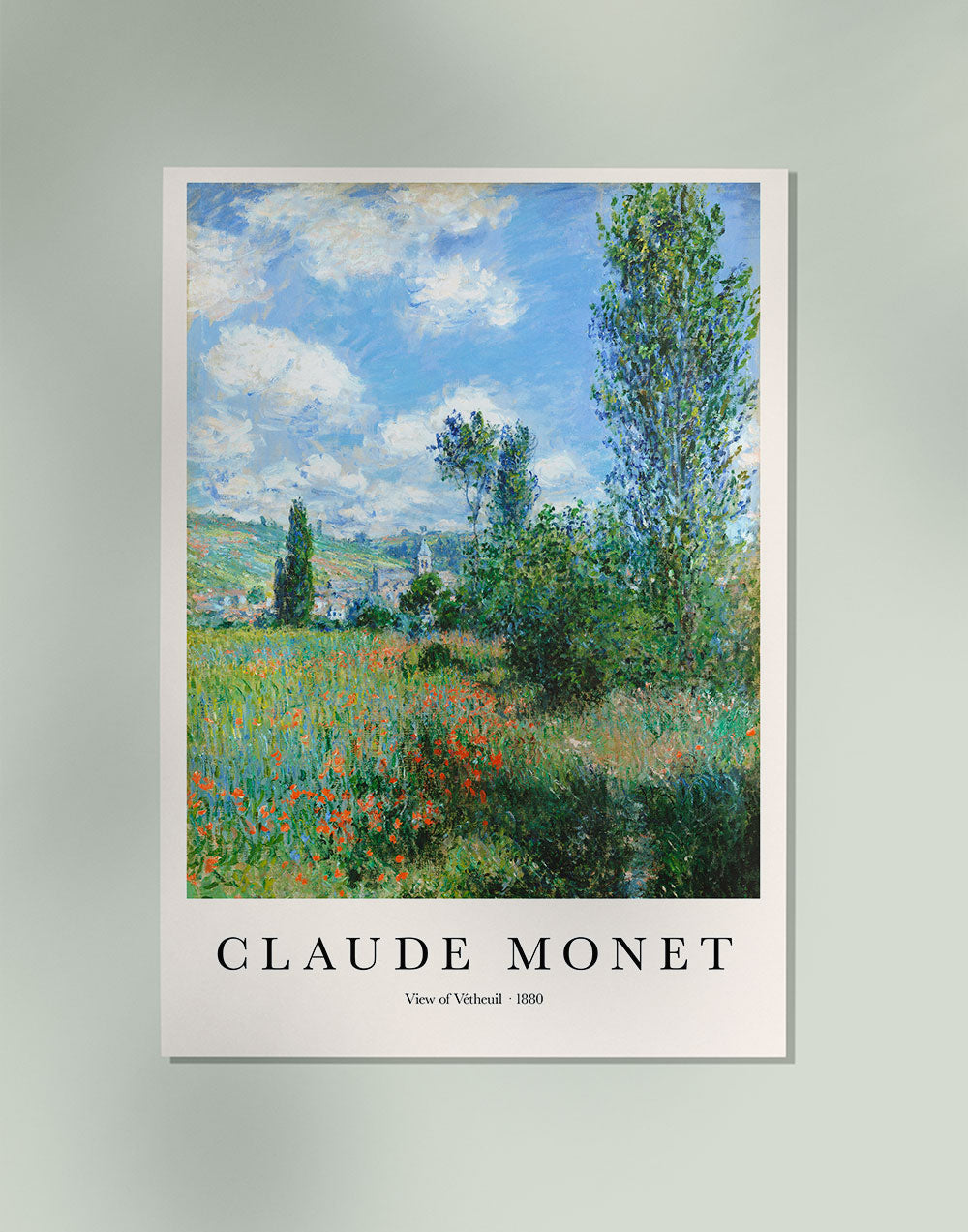 View of Vétheuil by Claude Monet Art Exhibition Poster