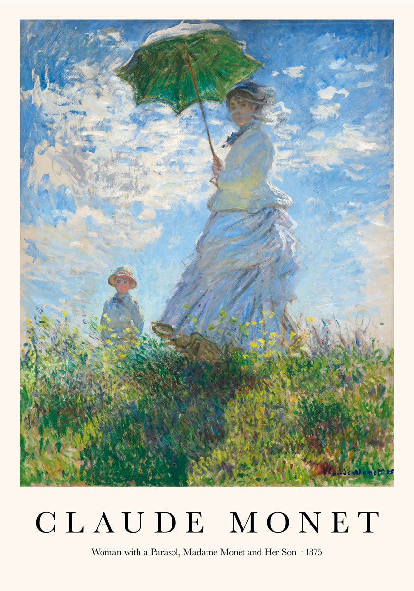 Woman with a Parousel, Madame Monet and her Son by Claude Monet Art Exhibition Poster