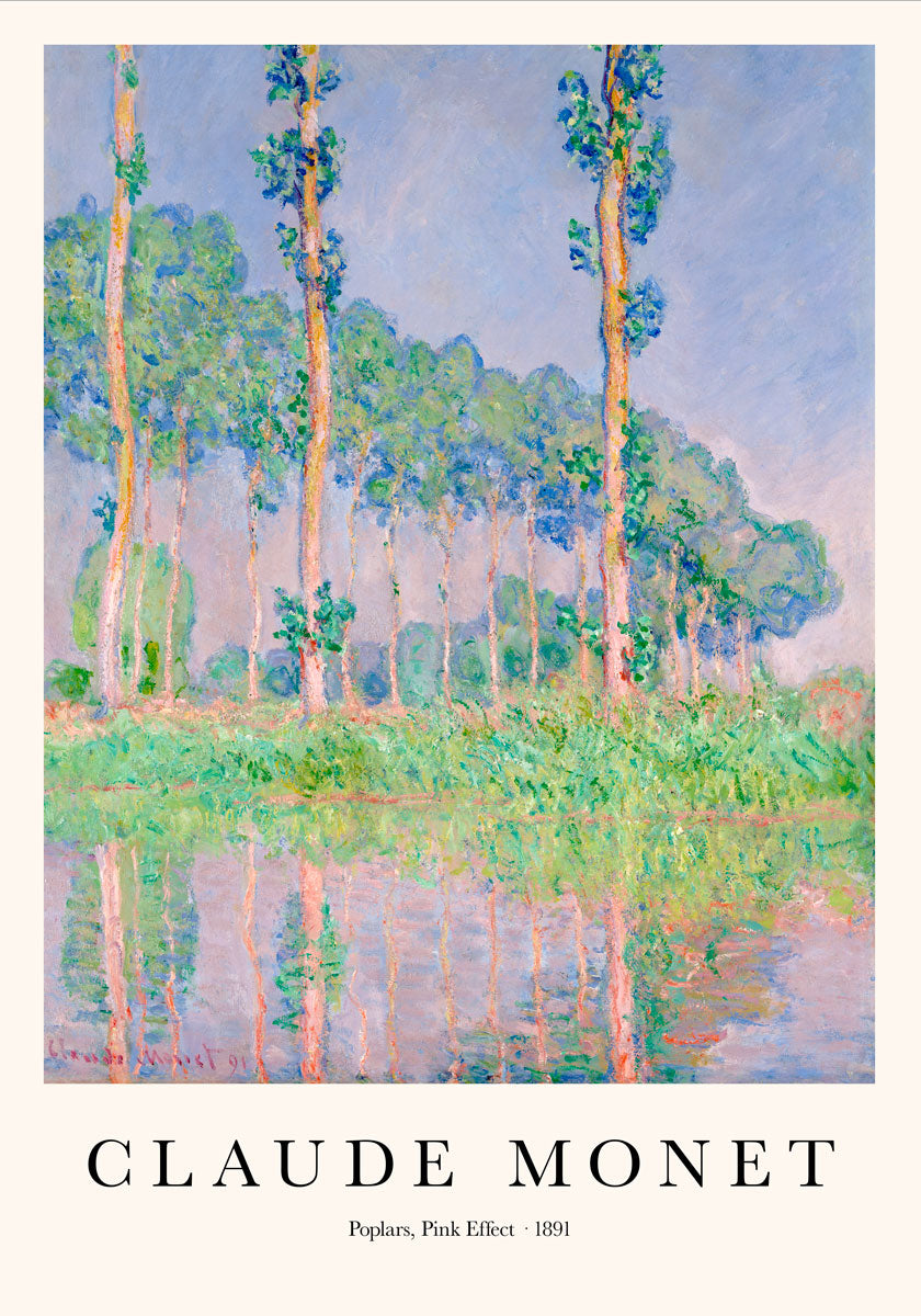 Poplars, Pink Effect by Claude Monet Art Exhibition Poster