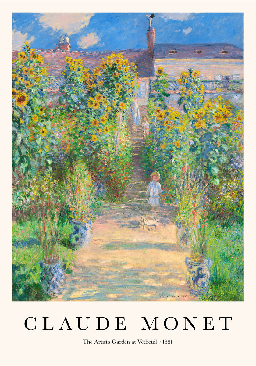The Artist's Garden by Claude Monet Art Exhibition Poster