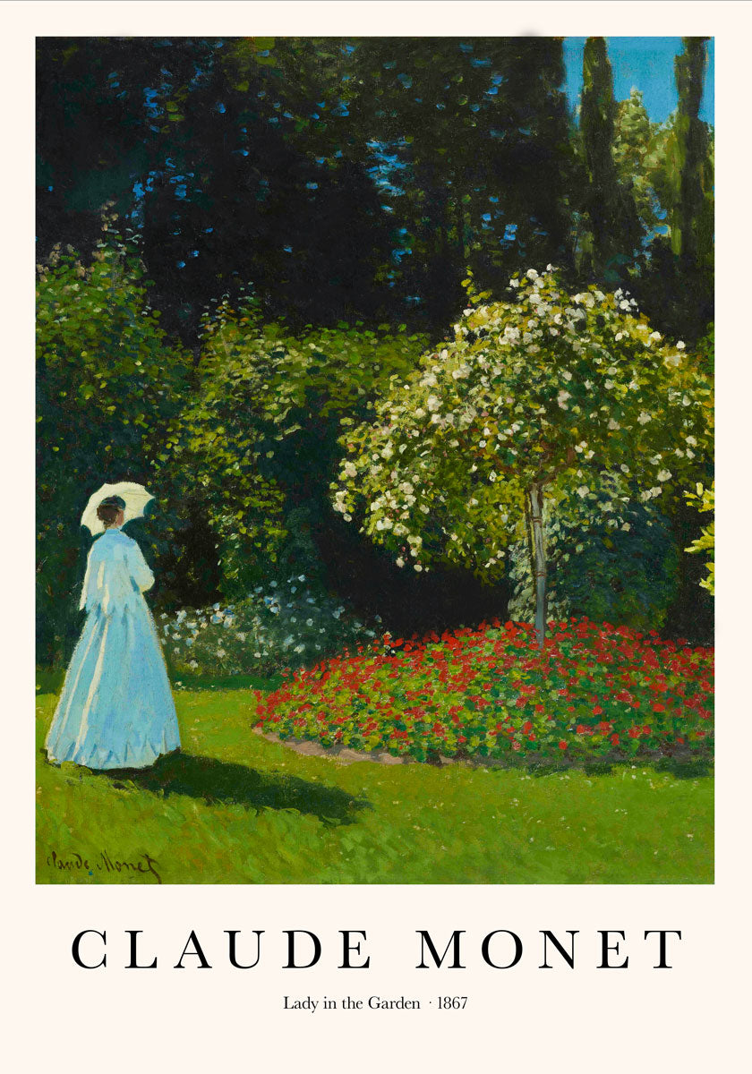 Lady in the Garden by Claude Monet Art Exhibition Poster