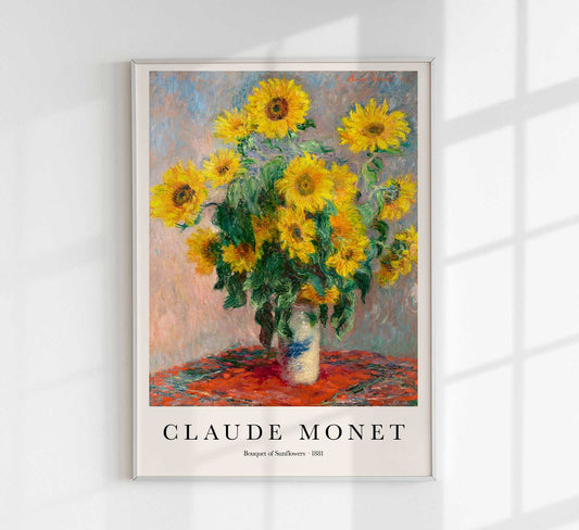 Bouquet of Sunflowers by Claude Monet Art Exhibition Poster