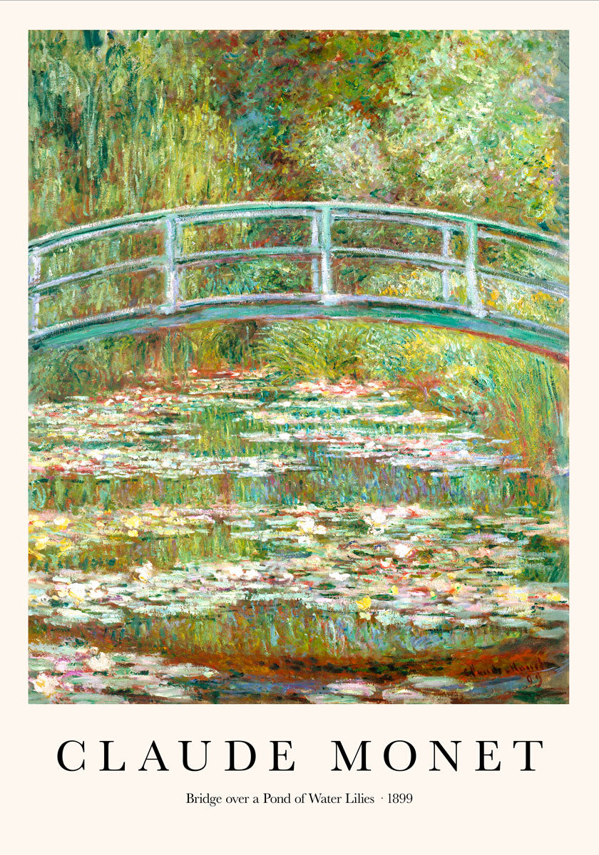 Bridge Over a Pond of Waterlillies by Claude Monet Monet Art Exhibition Poster