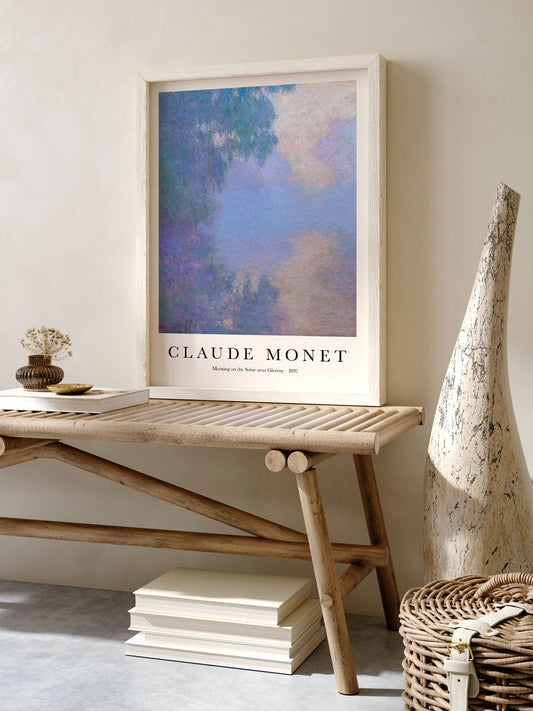 Morning on the Seine near Giverny by Claude Monet Art Exhibition Poster