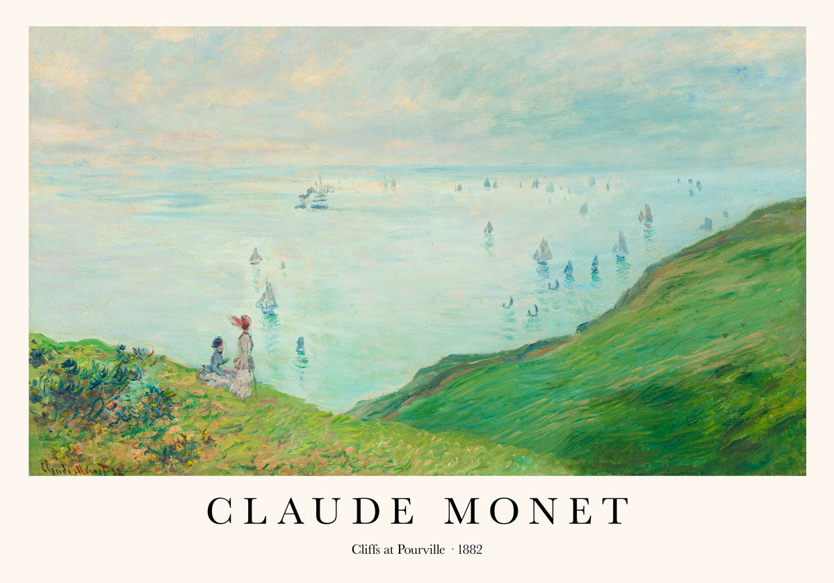 Cliffs at Pourville by Claude Monet Art Exhibition Poster