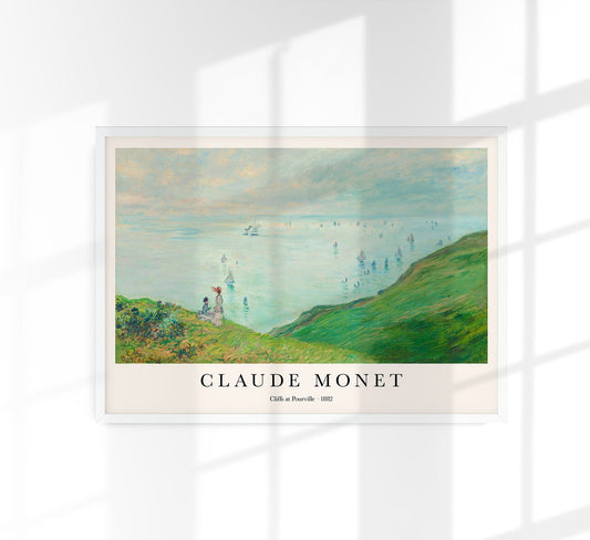 Cliffs at Pourville by Claude Monet Art Exhibition Poster