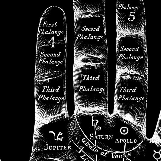 Vintage Mystic Hand in Black - Antique Palmistry Poster for your wall!