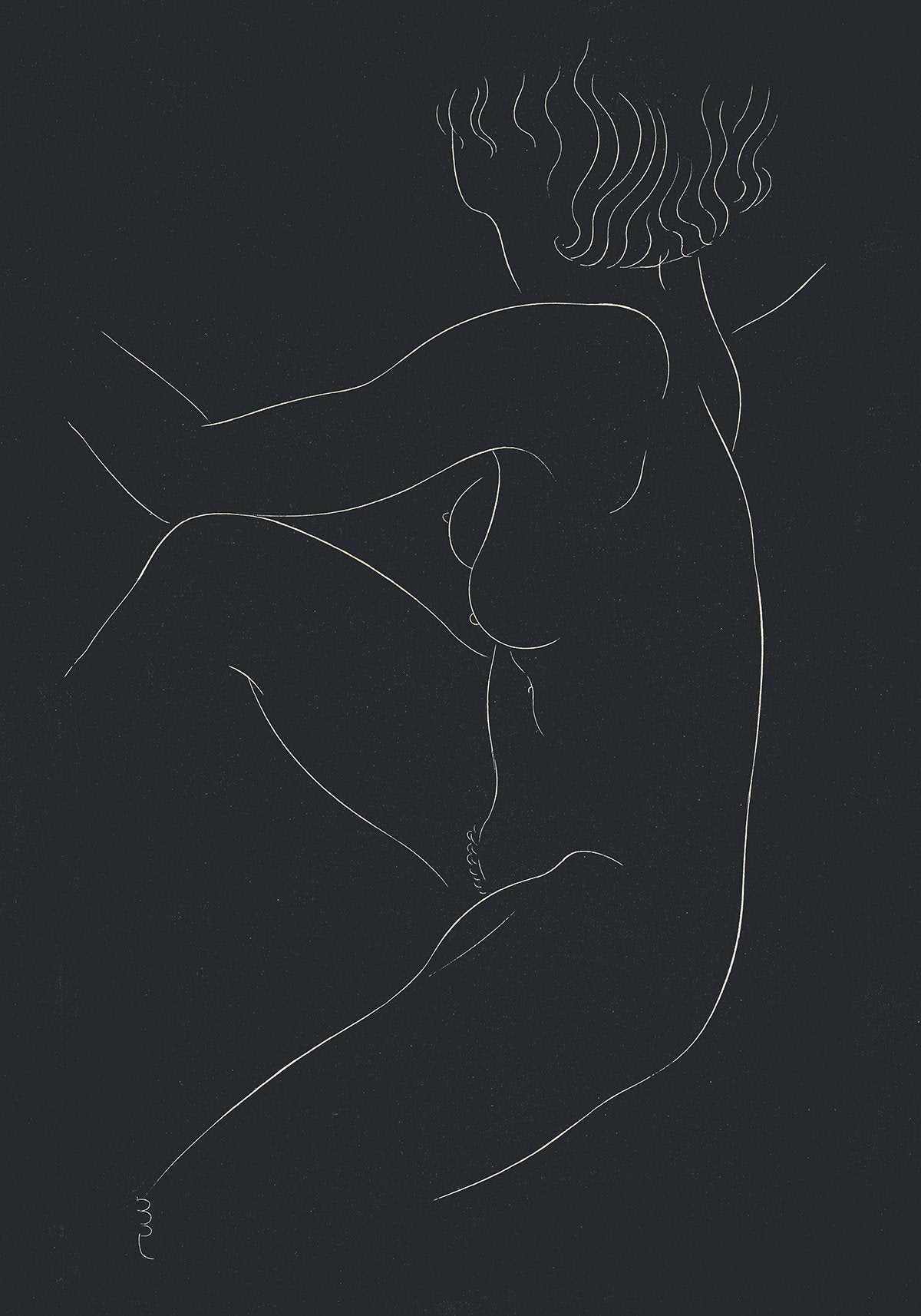 Female nude seated Poster by Eric Gill