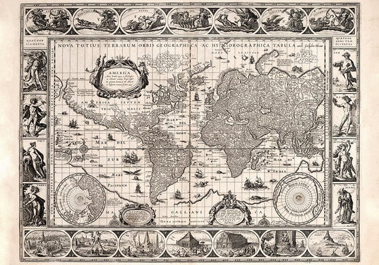 Nova Totius Orbis Geografica Hydrographica Poster - Perfect for Living Room and Office !