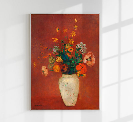 Bouquet in a Chinese Vase Painting by Odilon Redon