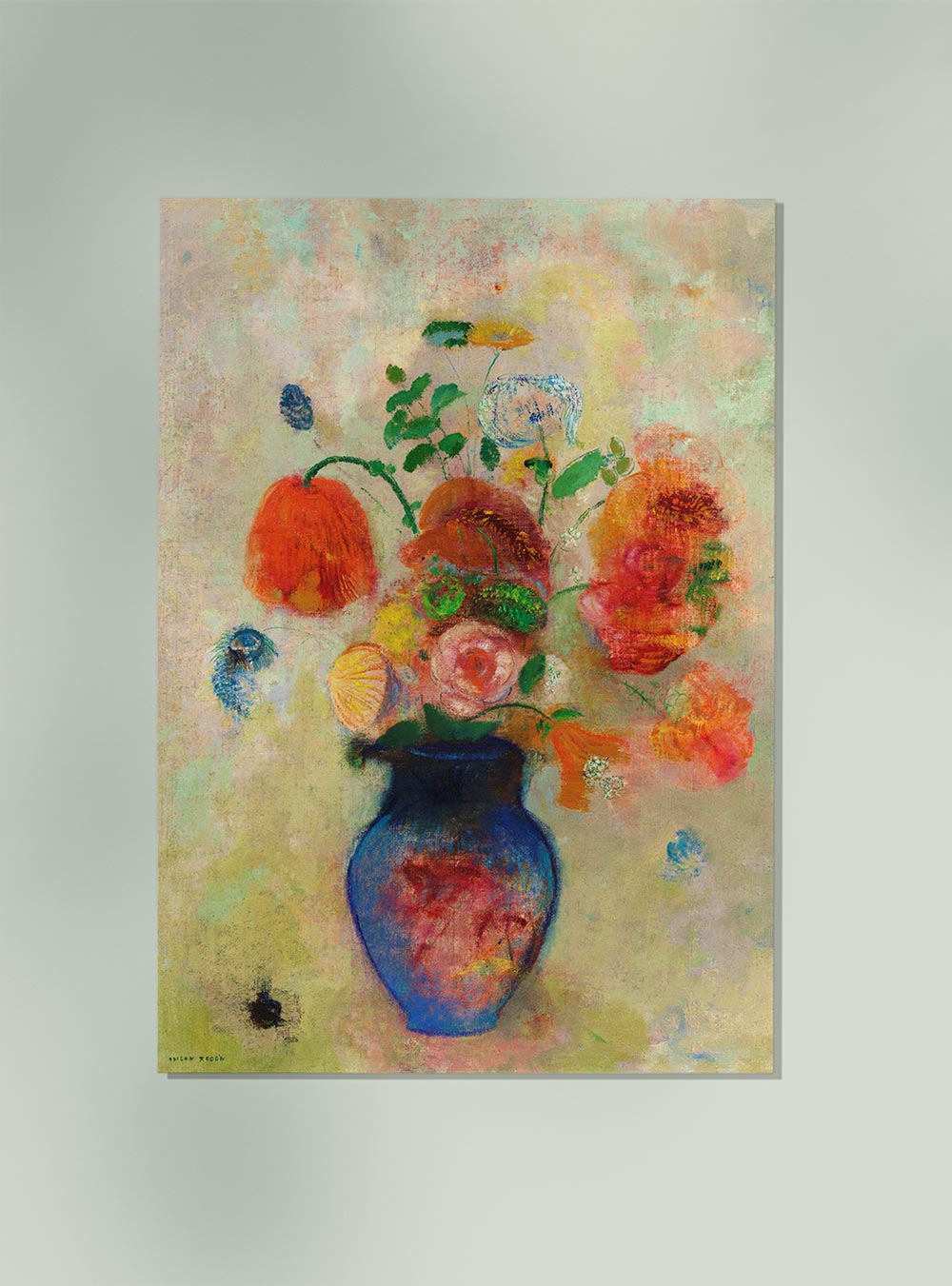 Large Vase with Flowers Painting by Odilon Redon