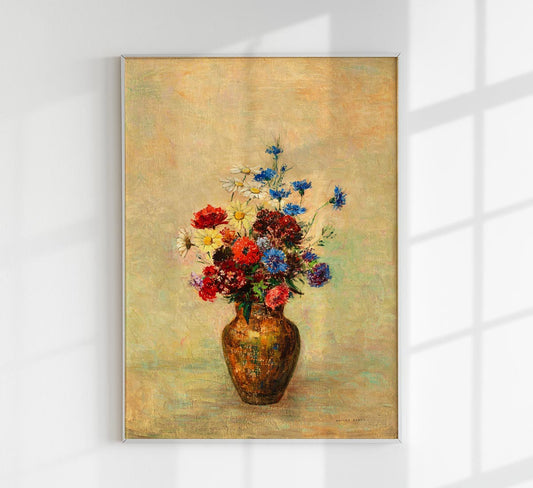 Flowers in a Vase Painting by Odilon Redon