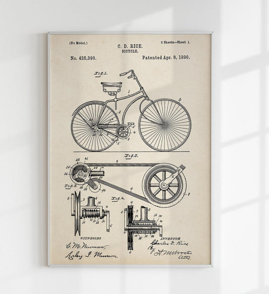 Bike Patent Vintage Poster