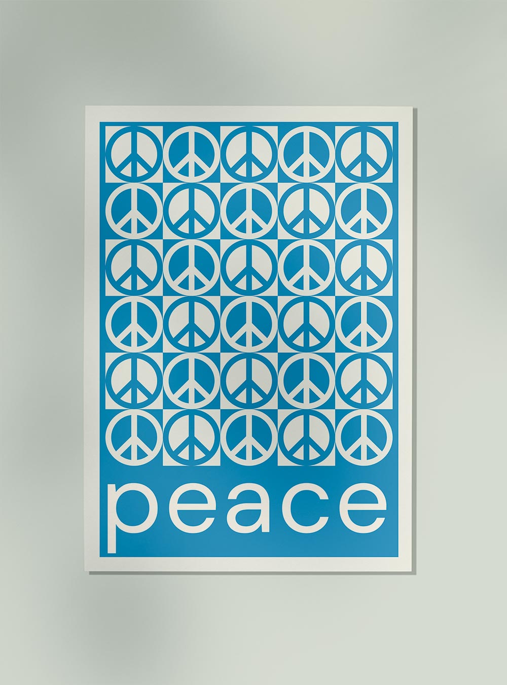 Peace Signs Blue Art Poster