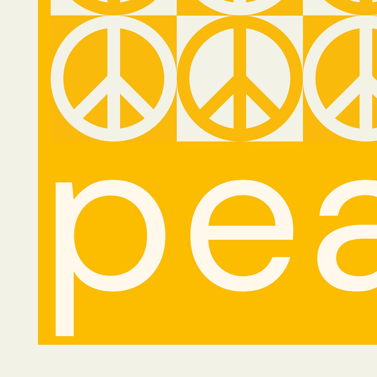Peace Sign Yellow Art Poster