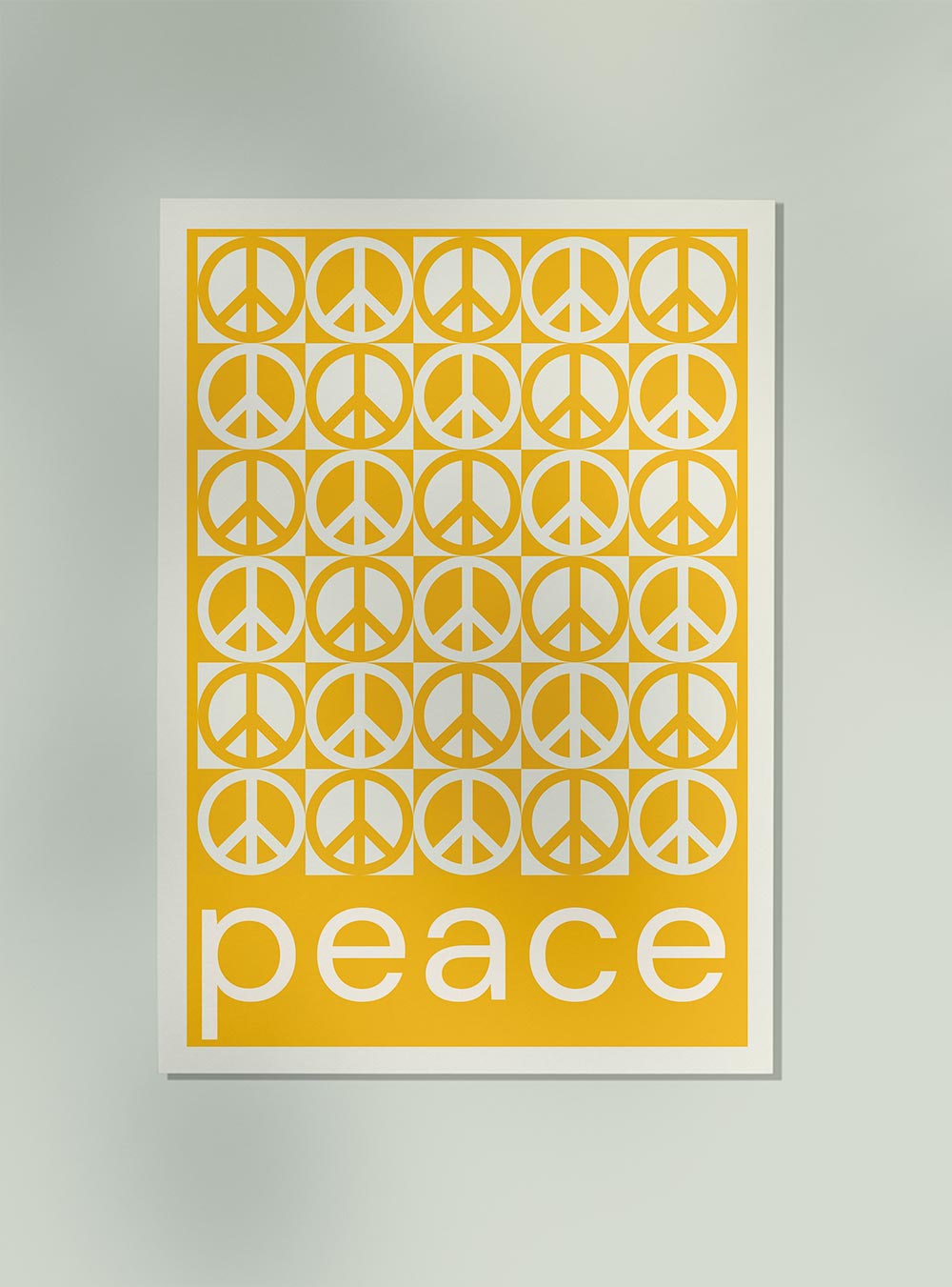 Peace Sign Yellow Art Poster