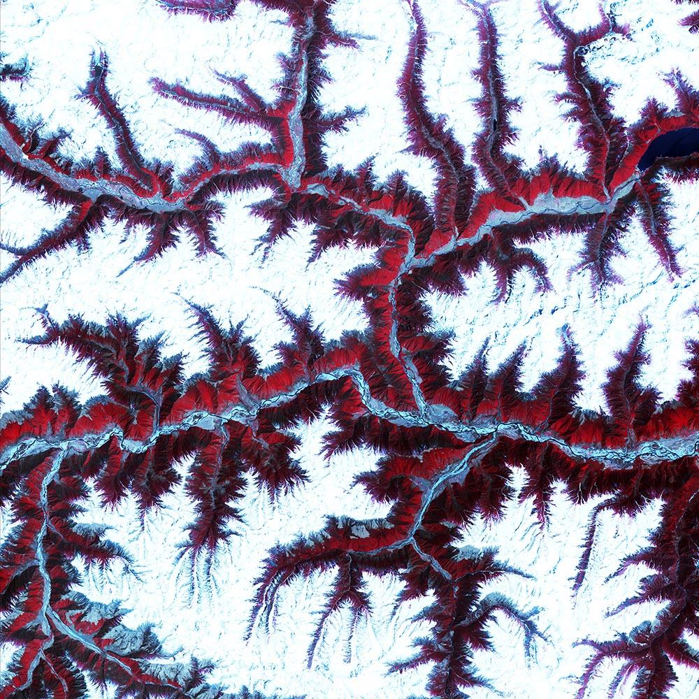 Snow Capped Peaks in the Eastern Himalayan Mountains, NASA